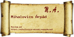 Mihalovics Árpád névjegykártya